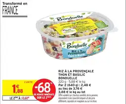 Intermarché Hyper Bonduelle Riz à la provençale thon et basilic offre