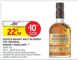 Intermarché Hyper Monkey Shoulder Scotch whisky malt blended the original offre