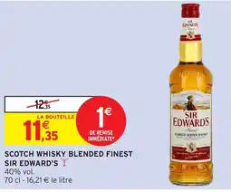 Intermarché Hyper Sir Edward's Scotch whisky blended finest offre