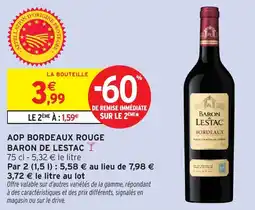 Intermarché Hyper Baron De Lestac Aop bordeaux rouge offre