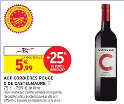 Intermarché Hyper C De Castelmaure Aop corbières rouge offre