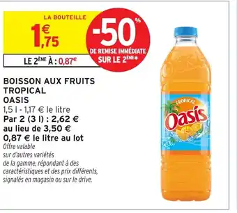 Intermarché Hyper Oasis Boisson aux fruits tropical offre