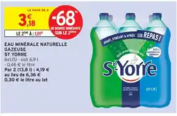 Intermarché Hyper St yorre Eau minérale naturelle gazeuse offre