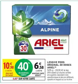 Intermarché Hyper Ariel Lessive pods original 30 doses offre