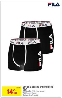 Intermarché Hyper Fila Lot de 2 boxers sport homme offre