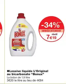 Monoprix BONUX Lessive liquide L'Original au bicarbonate offre