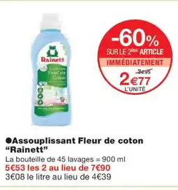 Monoprix RAINETT Assouplissant Fleur de coton offre