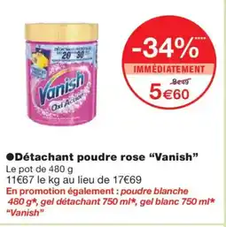 Monoprix VANISH Détachant poudre rose offre