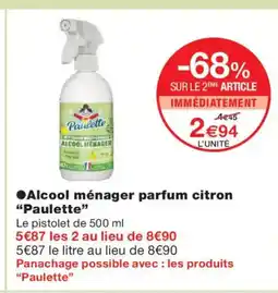 Monoprix PAULETTE Alcool ménager parfum citron offre