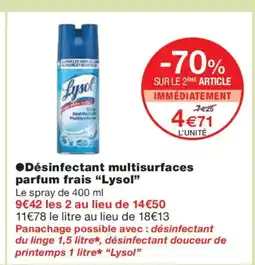 Monoprix LYSOL Désinfectant multisurfaces parfum frais offre