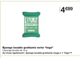 Monoprix INGA Éponge lavable grattante verte offre