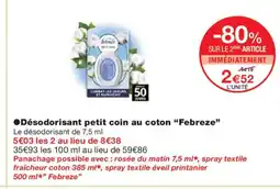 Monoprix FEBREZE Désodorisant petit coin au coton offre