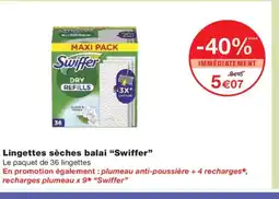 Monoprix SWIFFER Lingettes sèches balai offre