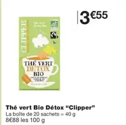 Monoprix CLIPPER Thé vert Bio Détox offre