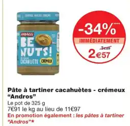 Monoprix ANDROS Pâte à tartiner cacahuètes - crémeux offre