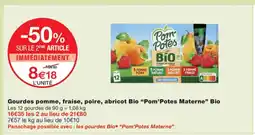 Monoprix POM'POTES MATERNE Gourdes pomme, fraise, poire, abricot Bio offre