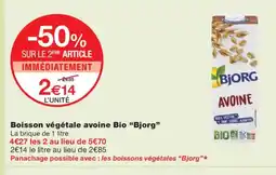 Monoprix BJORG Boisson végétale avoine Bio offre