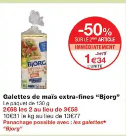 Monoprix BJORG Galettes de maïs extra-fines offre