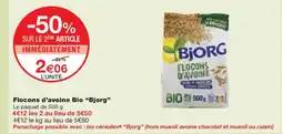 Monoprix BJORG Flocons d'avoine Bio offre