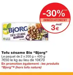 Monoprix BJORG Tofu sésame Bio offre