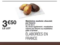Monoprix Madeleine marbrée chocolat pur beurre offre