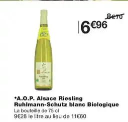 Monoprix A.O.P. Alsace Riesling Ruhlmann-Schutz blanc Biologique offre