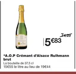 Monoprix A.O.P Crémant d'Alsace Rulhmann brut offre