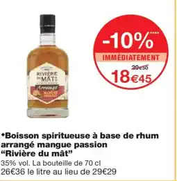 Monoprix RIVIÈRE DU MÂT Boisson spiritueuse à base de rhum arrangé mangue passion offre