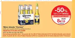 Monoprix CORONA Bière blonde offre