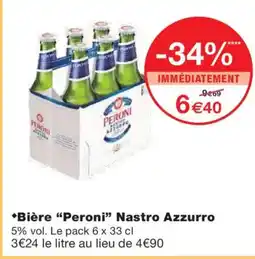 Monoprix PERONI Bière Nastro Azzurro offre