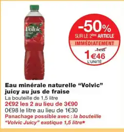 Monoprix VOLVIC Eau minérale naturelle juicy au jus de fraise offre