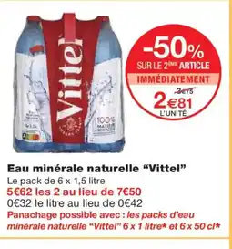 Monoprix VITTEL Eau minérale naturelle offre