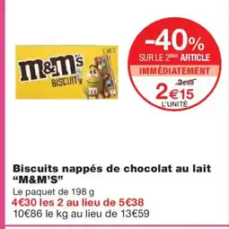 Monoprix M&M'S Biscuits nappés de chocolat au lait offre