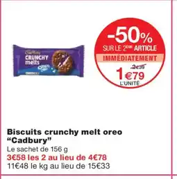 Monoprix CADBURY Biscuits crunchy melt oreo offre