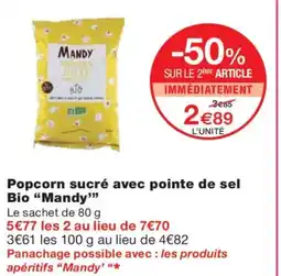 Monoprix MANDY Popcorn sucré avec pointe de sel Bio offre