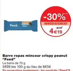 Monoprix FEED Barre repas minceur crispy peanut offre