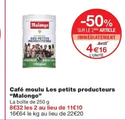 Monoprix MALONGO Café moulu Les petits producteurs offre