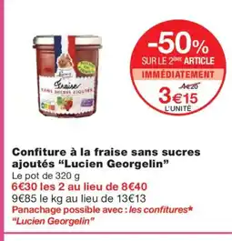 Monoprix LUCIEN GEORGELIN Confiture à la fraise sans sucres ajoutés offre