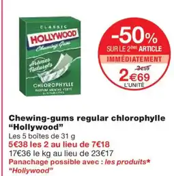 Monoprix HOLLYWOOD Chewing-gums regular chlorophylle offre