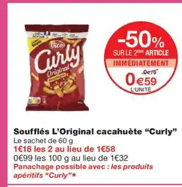 Monoprix CURLY Soufflés L'Original cacahuète offre