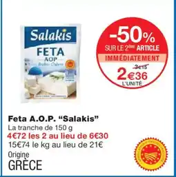 Monoprix SALAKIS Feta A.O.P. offre
