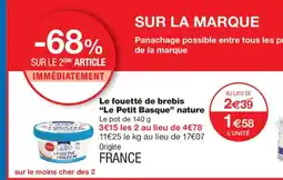 Monoprix LE PETIT BASQUE Le fouetté de brebis nature offre