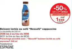 Monoprix NESCAFÉ Boisson lactée au café cappuccino offre