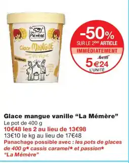 Monoprix LA MEMÈRE Glace mangue vanille offre