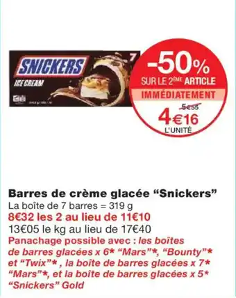 SNICKERS Barres de crème glacée
