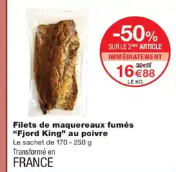 Monoprix FJORD KING Filets de maquereaux fumés au poivre offre