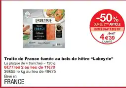 Monoprix LABEYRIE Truite de France fumée au bois de hêtre offre