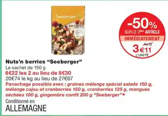 Monoprix SEEBERGER Nuts'n berries offre
