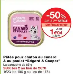 Monoprix EDGARD & COOPER Pâtée pour chaton au canard & au poulet offre