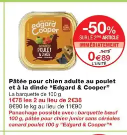 Monoprix EDGAR & COOPER Pâtée pour chien adulte au poulet et à la dinde offre